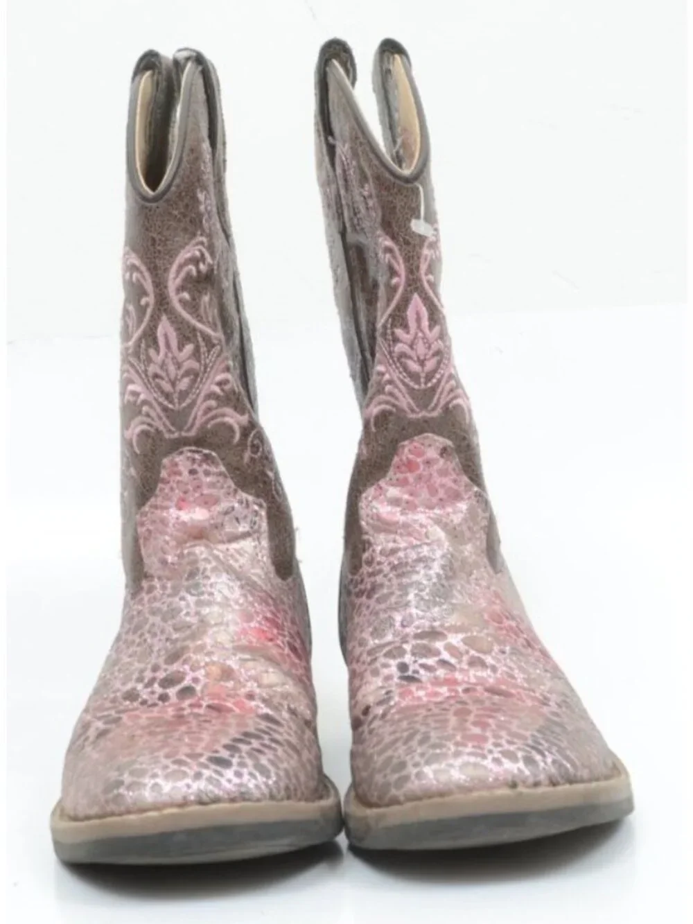Shyanne Girls' Size 13 Aria Faux Leather Western Boot Square Toe - Cowgirl